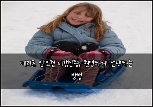 메리츠 암보험 비갱신형, 현명하게 선택하는 방법