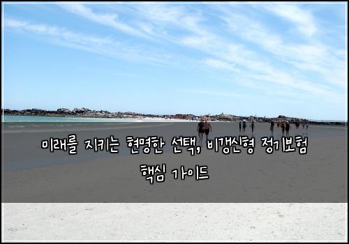  미래를 지키는 현명한 선택, 비갱신형 정기보험 핵심 가이드