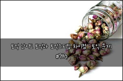 토익 난이도 토익과 토익스피킹 차이점 : 토익 문제 #740