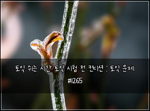 토익 쉬는 시간 토익 시험 전 컨디션 : 토익 문제 #1265