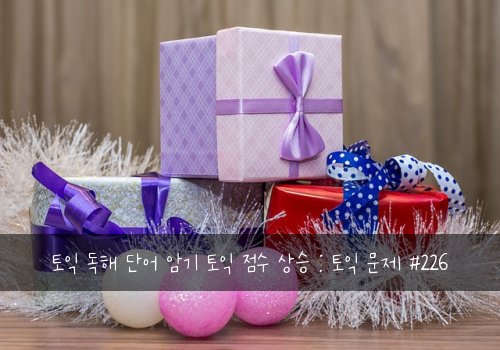 토익 독해 단어 암기 토익 점수 상승 : 토익 문제 #226
