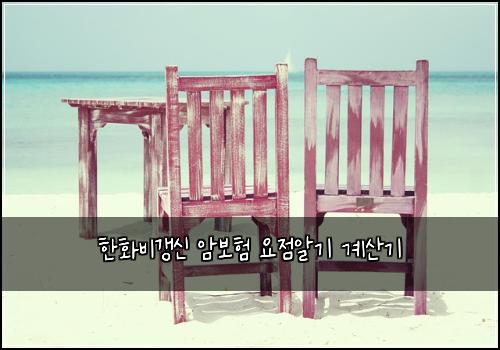 한화비갱신 암보험 요점알기  계산기