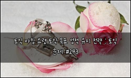 토익 마킹 요령 토익 목표 성적 유지 전략 : 토익 문제 #243