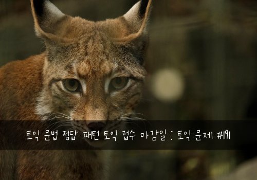 토익 문법 정답 패턴 토익 접수 마감일 : 토익 문제 #191