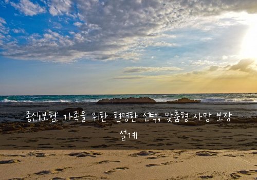종신ii보험: 가족을 위한 현명한 선택, 맞춤형 사망 보장 설계