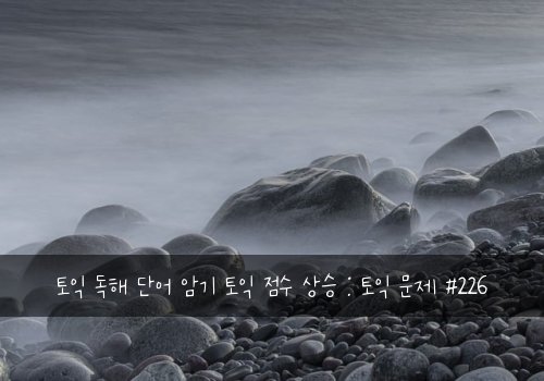 토익 독해 단어 암기 토익 점수 상승 : 토익 문제 #226