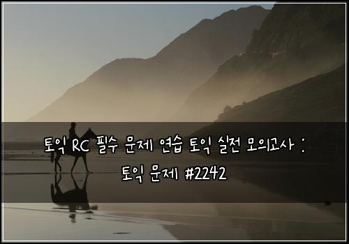 토익 RC 필수 문제 연습 토익 실전 모의고사 : 토익 문제 #2242