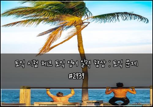 토익 시험 체크 토익 영어 실력 향상 : 토익 문제 #2939