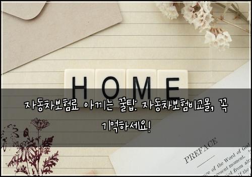 자동차보험료 아끼는 꿀팁: 자동차보험비교몰, 꼭 기억하세요!