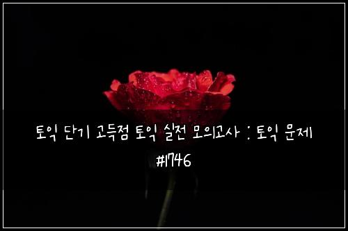 토익 단기 고득점 토익 실전 모의고사 : 토익 문제 #1746