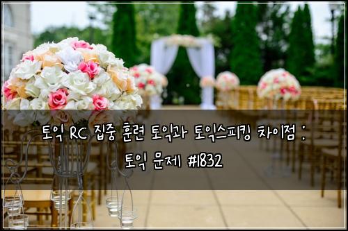 토익 RC 집중 훈련 토익과 토익스피킹 차이점 : 토익 문제 #1832
