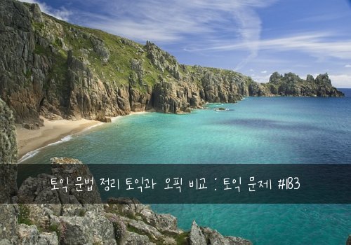 토익 문법 정리 토익과 오픽 비교 : 토익 문제 #183