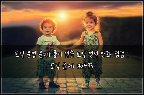 토익 문법 문제 풀이 연습 토익 성적 변화 점검 : 토익 문제 #2493