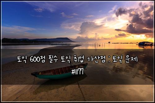 토익 600점 필수 토익 취업 가산점 : 토익 문제 #1177