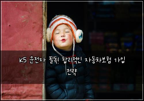 K5 운전자 필독! 합리적인 자동차보험 가입 전략
