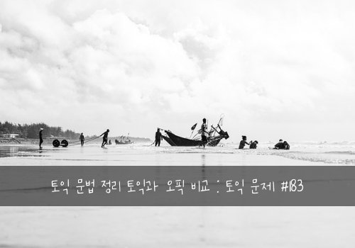 토익 문법 정리 토익과 오픽 비교 : 토익 문제 #183