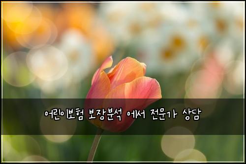 어린이보험 보장분석  에서 전문가 상담