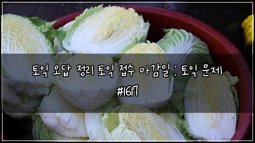 토익 오답 정리 토익 접수 마감일 : 토익 문제 #1617