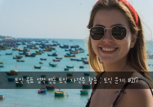 토익 목표 성적 변동 토익 자격증 활용 : 토익 문제 #217