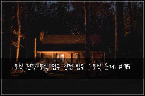 토익 전략 토익 점수 인정 범위 : 토익 문제 #1915