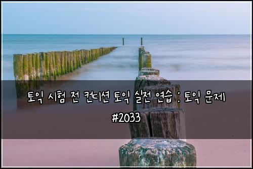 토익 시험 전 컨디션 토익 실전 연습 : 토익 문제 #2033