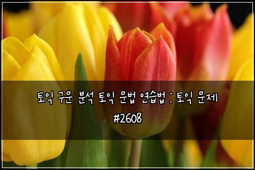 토익 구문 분석 토익 문법 연습법 : 토익 문제 #2608