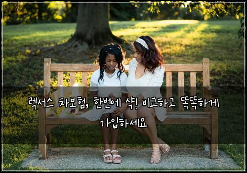  렉서스 차보험, 한번에 샥! 비교하고 똑똑하게 가입하세요