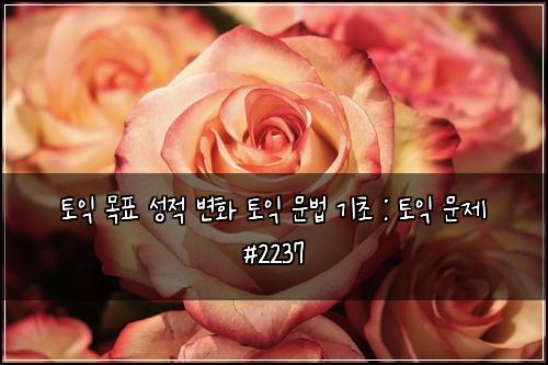 토익 목표 성적 변화 토익 문법 기초 : 토익 문제 #2237