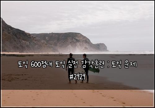토익 600점대 토익 실전 감각훈련 : 토익 문제 #2929