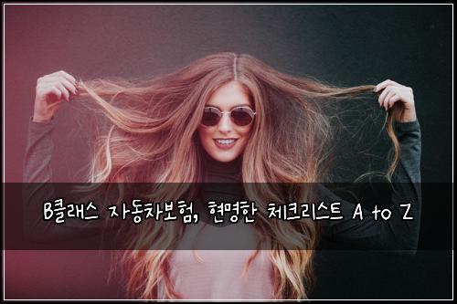 B클래스 자동차보험, 현명한 체크리스트 A to Z