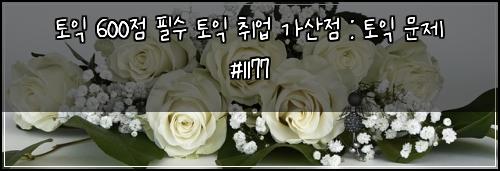 토익 600점 필수 토익 취업 가산점 : 토익 문제 #1177