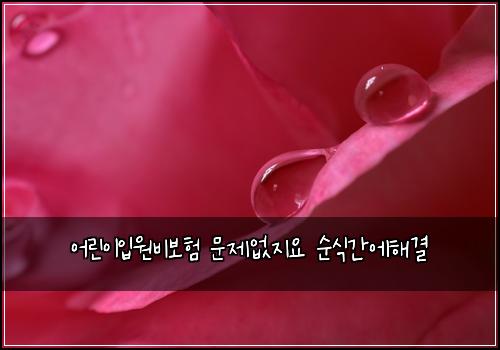 어린이입원비보험 문제없지요  순식간에해결