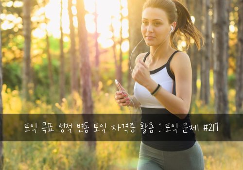 토익 목표 성적 변동 토익 자격증 활용 : 토익 문제 #217