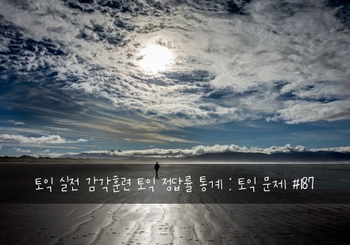 토익 실전 감각훈련 토익 정답률 통계 : 토익 문제 #187