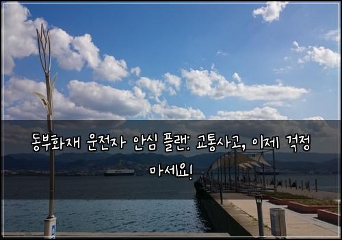동부화재 운전자 안심 플랜: 교통사고, 이제 걱정 마세요!