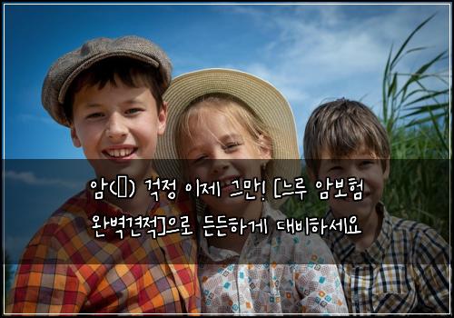  암(癌) 걱정 이제 그만! [느루 암보험 완벽견적]으로 든든하게 대비하세요