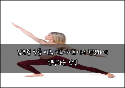 암보험 상품 비교, 비교사이트에서 현명하게 선택하는 방법