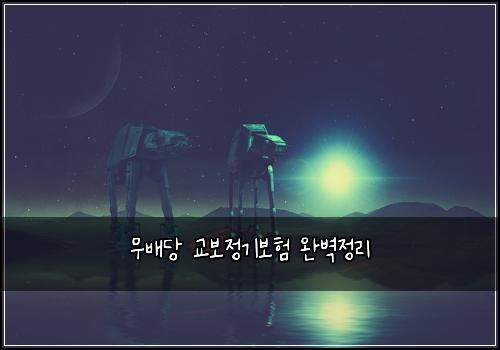 무배당 교보정기보험 완벽정리 