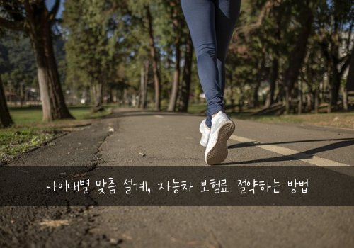  나이대별 맞춤 설계, 자동차 보험료 절약하는 방법
