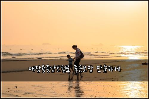 대장용종암보험료 좋은보장 단순하게