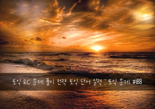 토익 RC 문제 풀이 전략 토익 단어 실력 : 토익 문제 #188