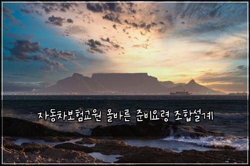 ์๋์ฐจ๋ณดํ๊ต์ ์ฌ๋ฐ๋ฅธ ์ค๋น์๋ น ์กฐํฉ์ค๊ณ