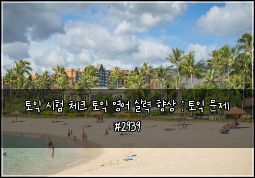 토익 시험 체크 토익 영어 실력 향상 : 토익 문제 #2939