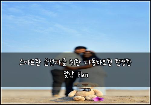  스마트한 운전자를 위한 자동차보험 현명한 절감 Plan