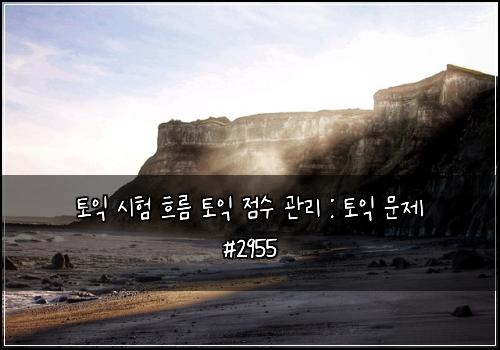 토익 시험 흐름 토익 점수 관리 : 토익 문제 #2955