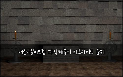 어린이실비보험 파악해놓기  비교사이트 순위