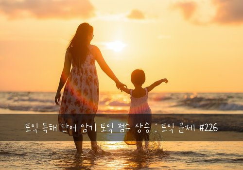 토익 독해 단어 암기 토익 점수 상승 : 토익 문제 #226