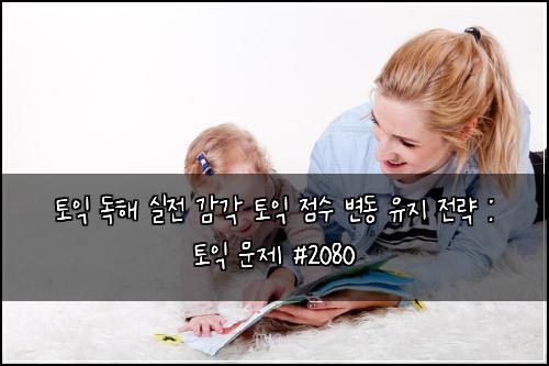 토익 독해 실전 감각 토익 점수 변동 유지 전략 : 토익 문제 #2080