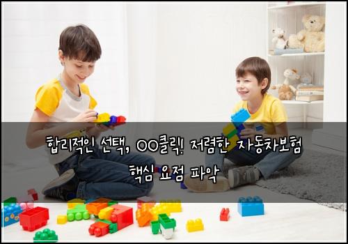  합리적인 선택, OO클릭! 저렴한 자동차보험 핵심 요점 파악