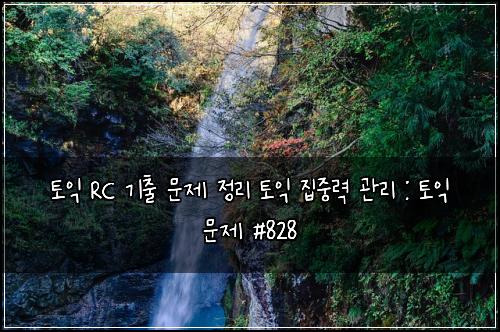 토익 RC 기출 문제 정리 토익 집중력 관리 : 토익 문제 #828